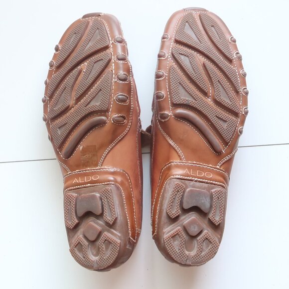 ALDO Men’s Light Brown Leather Driving Loafers Slip-On Casual Shoes Moccasins 12 main image 13